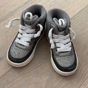 OshKosh B'gosh Glittery Silver Kids High-Top Sneakers